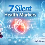 “Illustration of genes and omics data representing how genetic analysis predicts future health outcomes.”