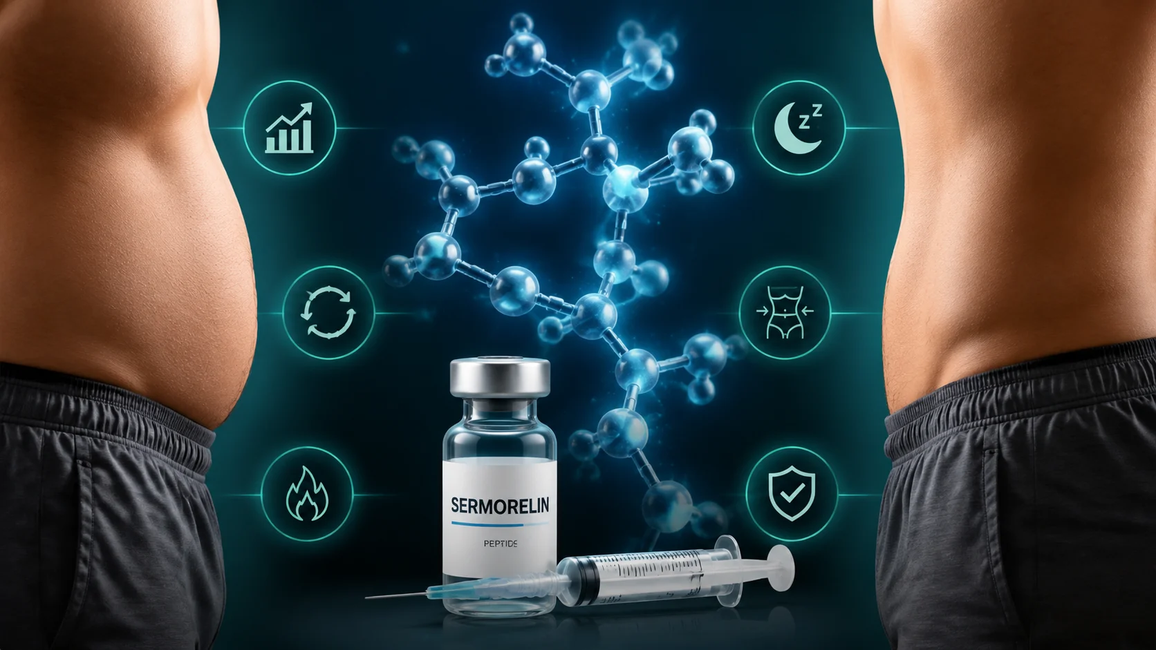 peptide supporting metabolism, growth hormone signaling, and belly fat reduction in adults