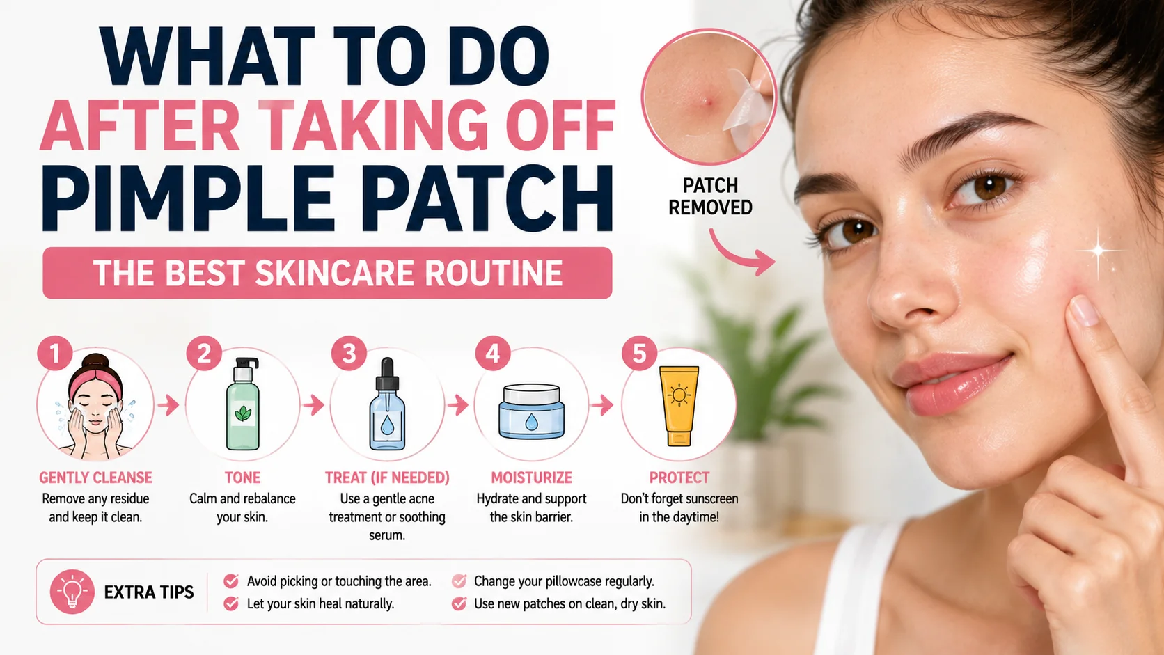 Skincare routine after pimple patch removal