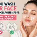 Skincare routine with collagen mask explained
