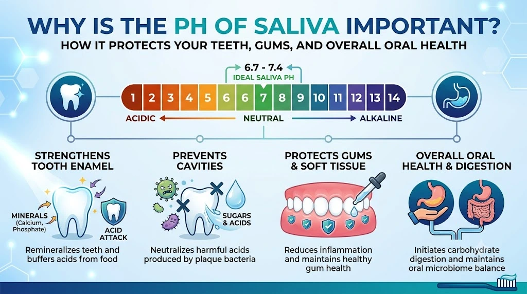 ph of saliva and its importance